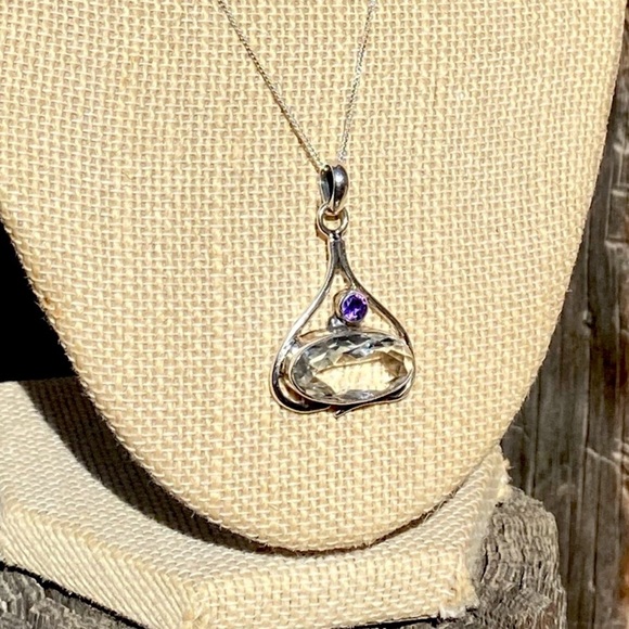 White Topaz & Amethyst Necklace - Picture 5 of 15